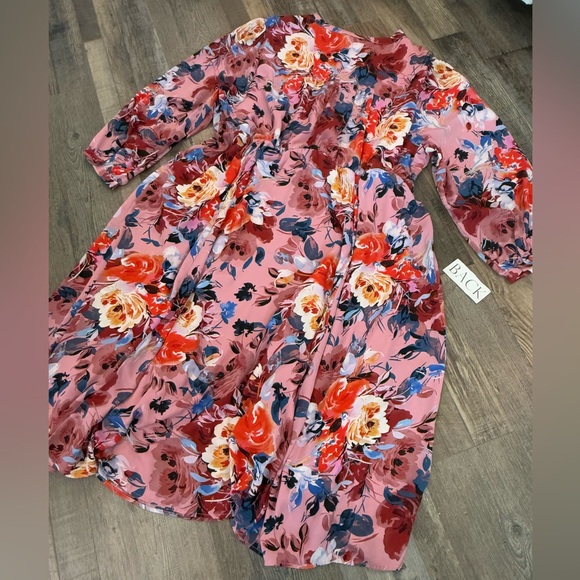 TORRID Pink Floral Flowy Midi Dress Plus Size 3x - Picture 5 of 10